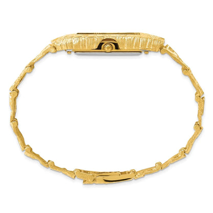 10 Karat Yellow Gold Black 27X47Mm Dial Square Face Nugget Watch